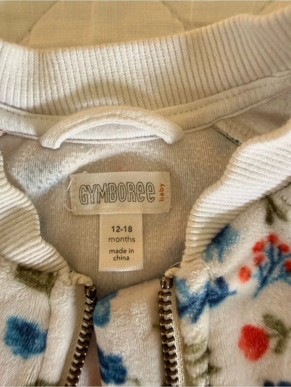 Gymboree Baby Floral Zip-Up Velour Sweatsuit